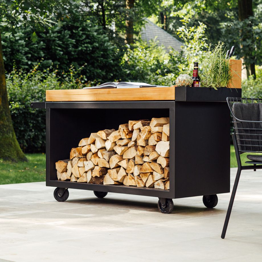 [Ofyr-MP-B-135-PRO-TW] OFYR Mise en Place Table Black 135 PRO Bois de Teck