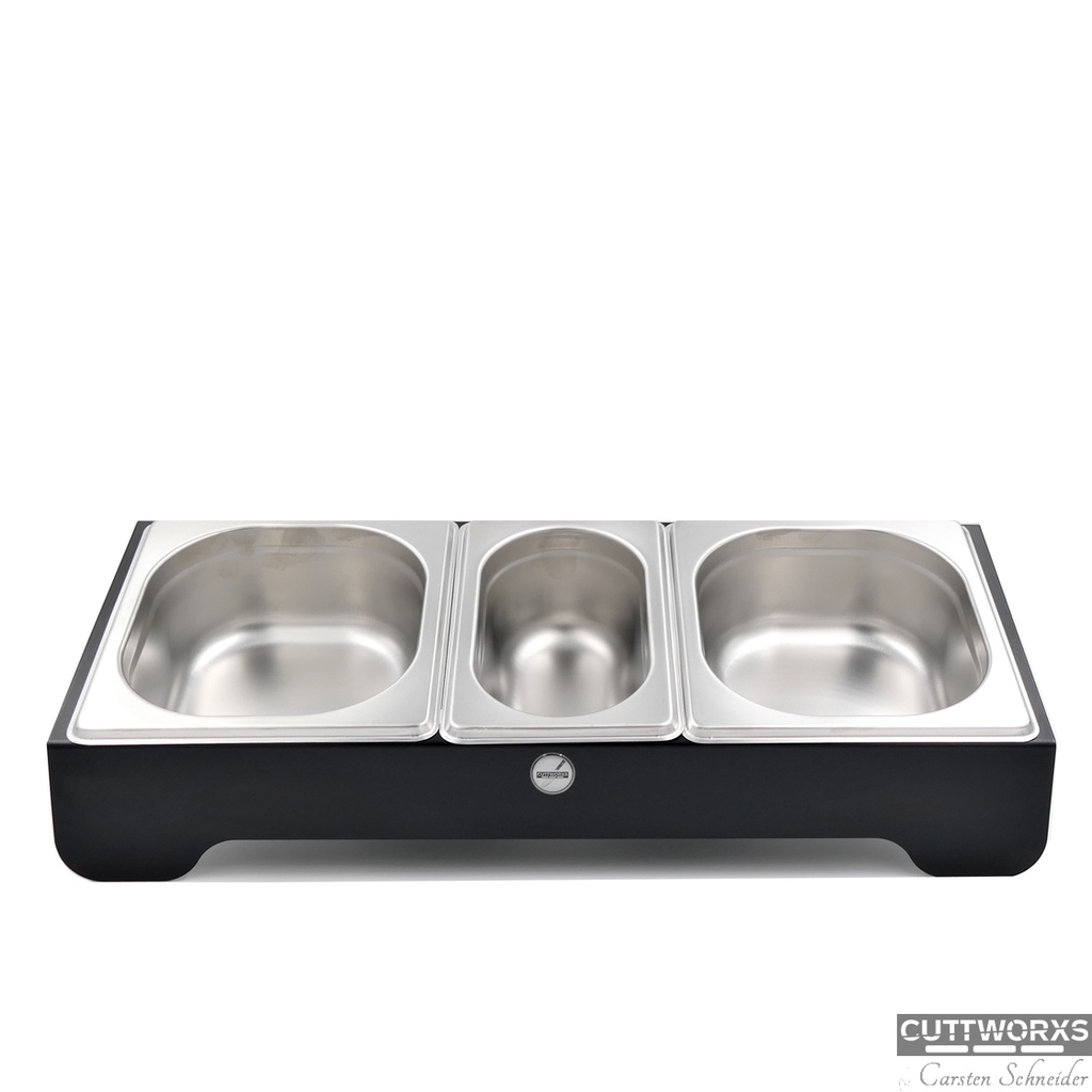 Console noire avec bacs gastro