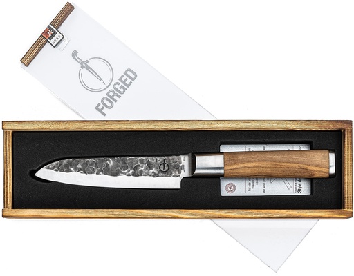[SDV-OliveSantoku18cm] Forged Olive Santoku Knife 18 cm