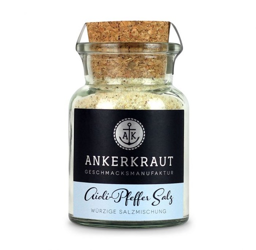 [Ankerkraut-4260347890887] Aioli-Pfeffer-Salz, 155g im Korkenglas
