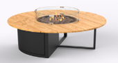 Cosiloft 120 round black frame / teak top