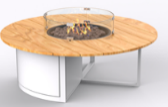 Cosiloft 120 round white frame / teak top