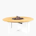 Cosiloft 120 round white frame / teak top