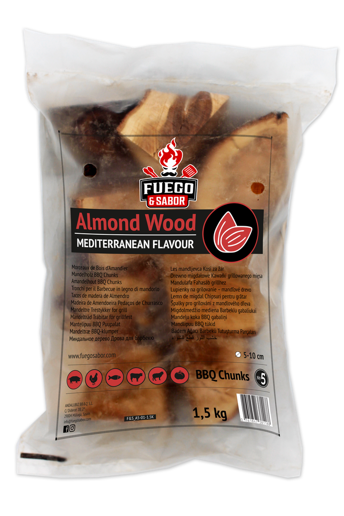 [Fuego-F&S_A5-01-1.5K] Fuego Almond Wood Chunks No5, 1.5 kg
