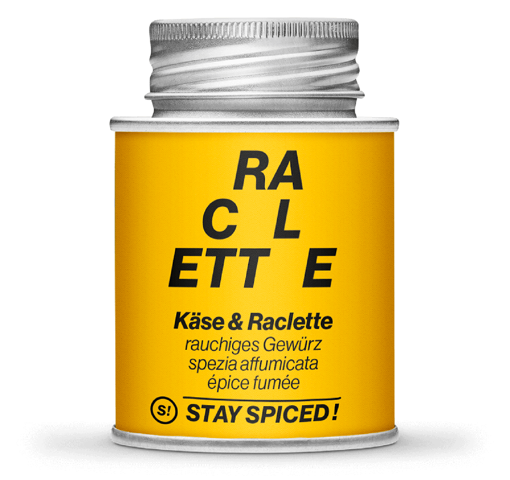 [StaySpiced-60057xM] Raclette & Käse Gewürzmischung, 170ml Schraubdose