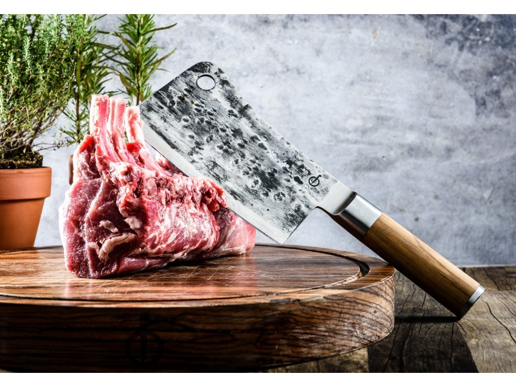 [Forged-5891015] Forged Olive Cleaver Knife