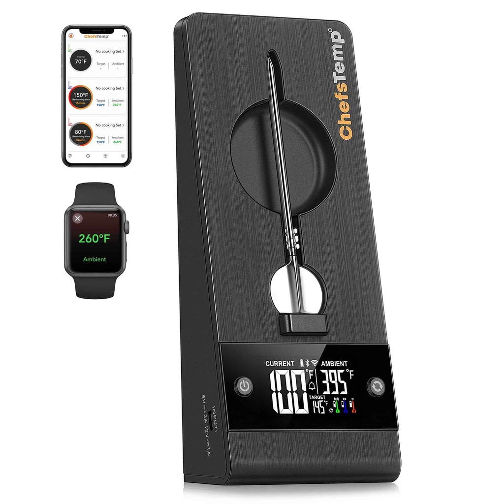 [ChefsTemp-ProTemp2] ProTemp 2 Plus – Thermomètre à viande sans fil à sonde à aiguille avec régulateur de température