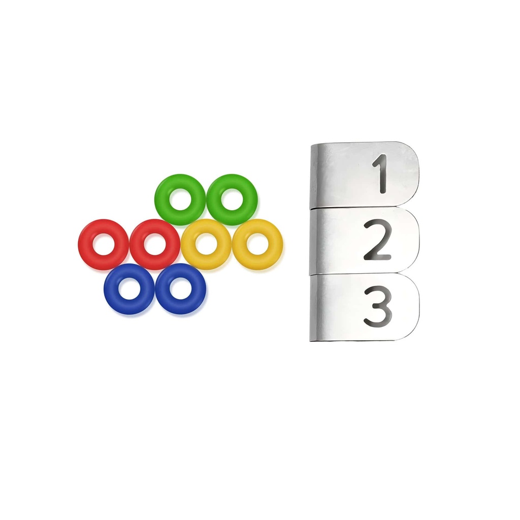 [ChefsTemp-Clips-set] ChefsTemp O-Ring 8 Pieces 4 Colors and Probe Number Clips Set for Original ProTemp Plus Probe