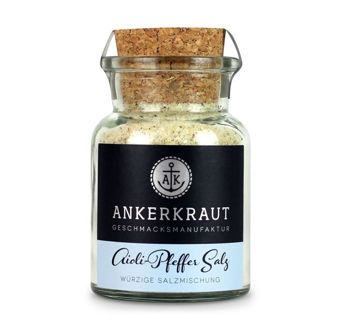 Aioli-Pfeffer-Salz, 155g im Korkenglas