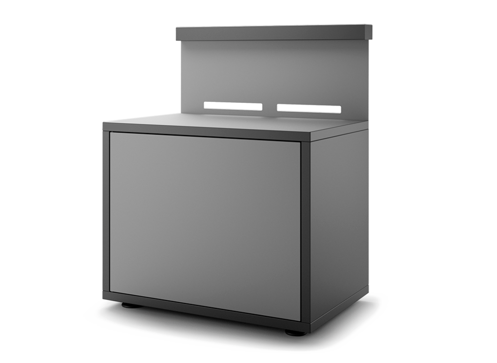 Forge Adour Support Plancha Acier Fermé Noir et Gris Clair