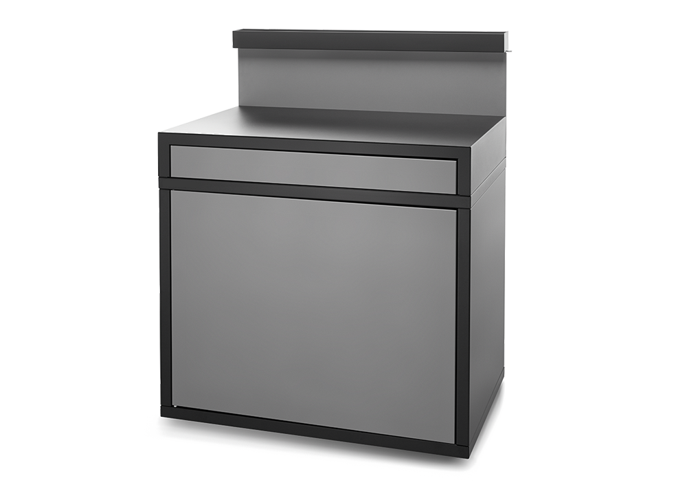 [ForgeAdour-030350] Forge Adour Support Desserte Acier Fermé Noir et Gris Clair