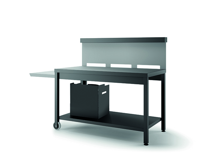 [Forgeadour-030368] Forge Adour Table roulante Crédence noir/gris-clair