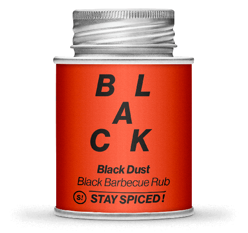 [StaySpiced-60044xM] Black Dust - Black Barbecue Rub 170ml Schraubdose