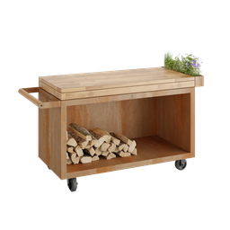 [Ofyr-MP-135-PRO-TW] OFYR Mise en Place Table Corten 135 PRO Bois de Teck
