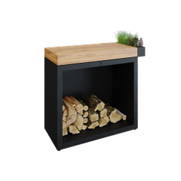 [Ofyr-BBSB-90-TW] OFYR Butcher Block Storage 90 Black Bois de teck