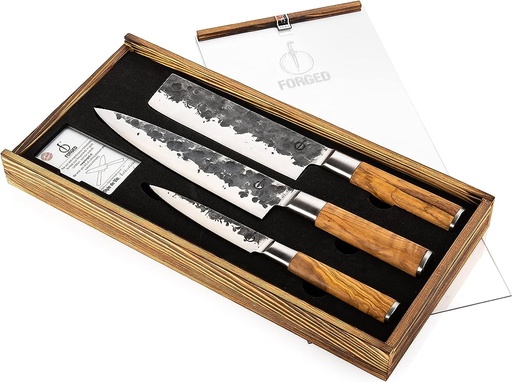 [SDV-Olive3Comb] Forged Olive 3 pieces: Chef´s, Vegetable and Utility Knives