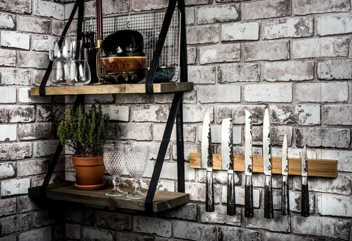 [SDV-MagnEik50cm] Forged Magnetic Knife rack 50 cm Oak