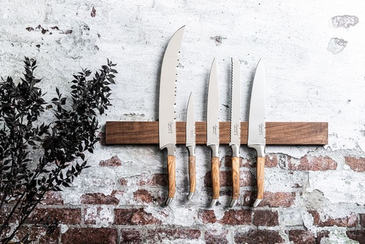 [SDV-MagnWalnoot50cm] Forged Magnetic Knife rack 50 cm Walnut