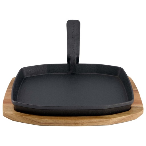 [TheBastard-BB637] The Bastard Sizzling Plate & Holder Cast Iron 21x28 cm